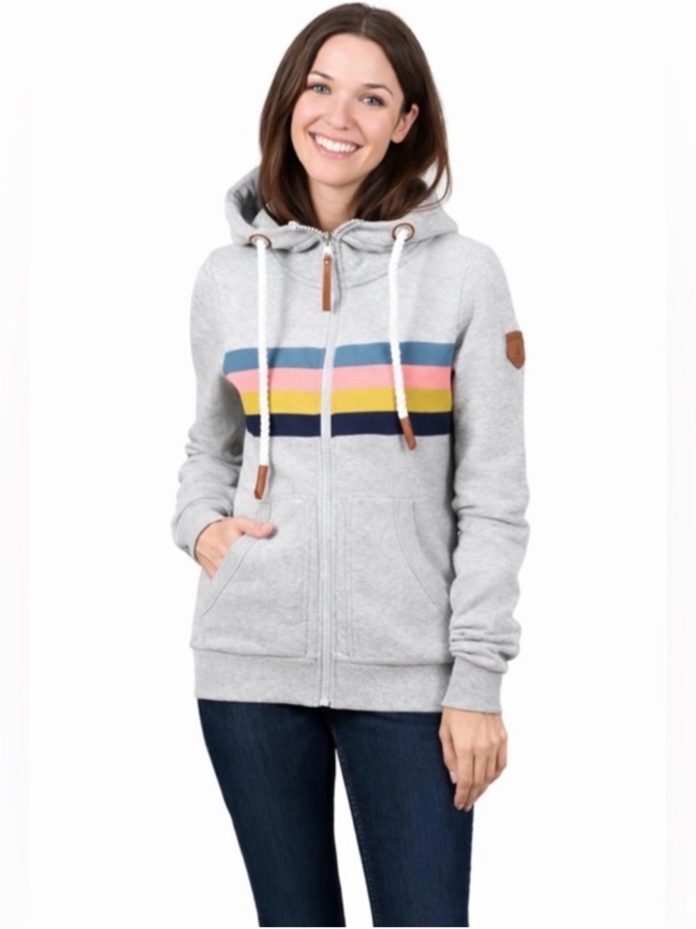 NWOT. Wanakome Stripe Seastar Heather Grey Full-Zip Hoodie. Size
XL - Picture 5 of 6